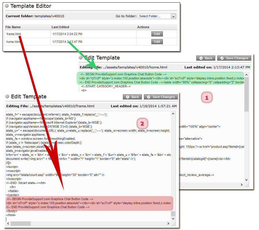 How to insert HTML to 3dcart