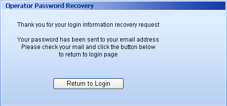 Operator password recovered successfully